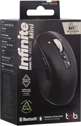 Photo de Souris sans fil rechargeable T'nB Infinite Mini (Noir)