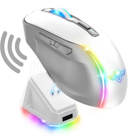 Photo de Souris sans fil Spirit of Gamer Elite M50 RGB (Blanc)