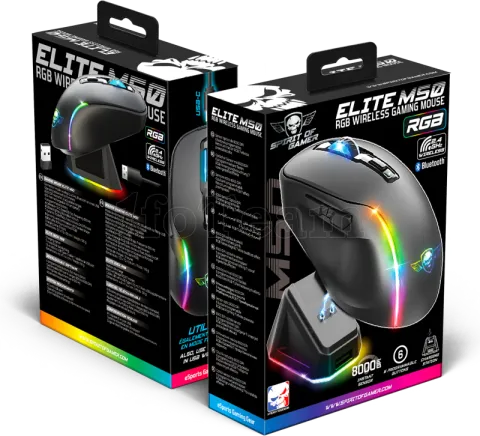Photo de Souris sans fil Spirit of Gamer Elite M50 RGB (Noir)