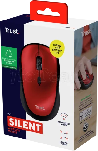 Photo de Souris sans fil Trust Yvi+ Silent (Rouge)