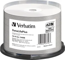 Photo de Spindle de 50 CD-R imprimables Verbatim DataLifePlus - 700Mo