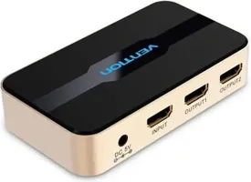 Photo de Splitter HDMI 4K Vention 2 ports (Noir/Or)