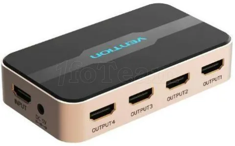 Photo de Splitter HDMI 4K Vention 4 ports (Noir/Or)