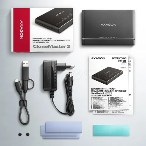 Photo de Station d'accueil Axagon ADSA-CC Clone Master 2 pour NVMe et S-ATA - USB 3.1
