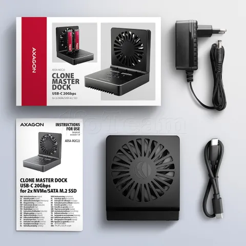 Photo de Station d'accueil Axagon ADSA-M2C22 Clone Master pour NVMe et S-ATA - USB 3.2