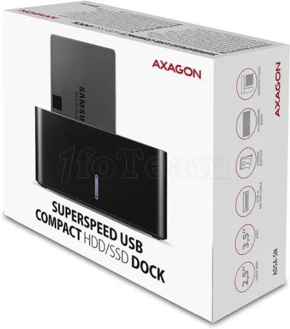 Photo de Station d'accueil Axagon ADSA-SN Compact pour S-ATA 2,5"/3,5" - USB 3.0