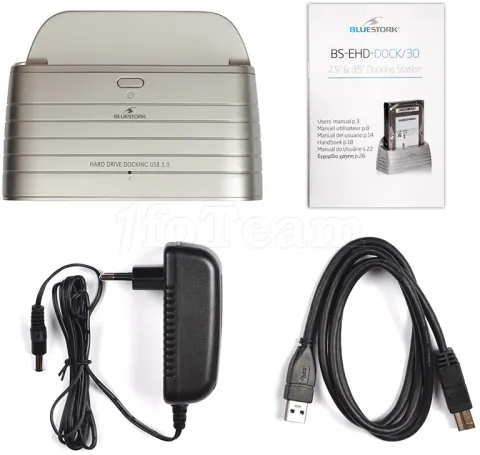 Photo de Station d'accueil Bluestork Docking station pour 1x disque dur - USB 3.0 (Argent)