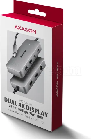 Photo de Station d'accueil portable USB-C 3.0 Axagon HMC-CUB83X2 (Gris)