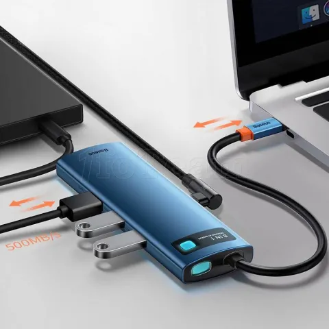 Photo de Station d'accueil portable USB-C 3.0 Baseus Gleam 8en1 (Bleu)