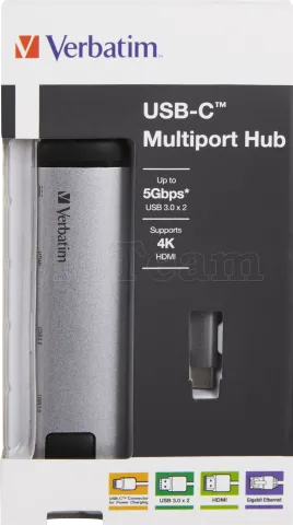 Photo de Station d'accueil portable USB-C 3.0 Verbatim MultiPort (Argent)