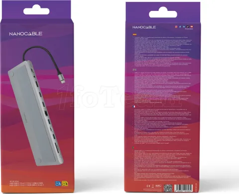 Photo de Station d'accueil portable USB-C 3.1 Nanocable 10.16.1012  (Gris)