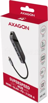 Photo de Station d'accueil portable USB-C 3.2 Axagon HMC-6GL (Noir)