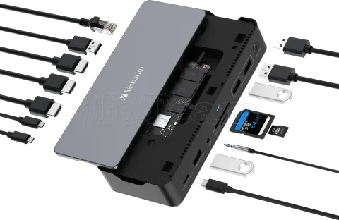 Photo de Station d'accueil portable USB-C 3.2 Verbatim CDS-15S avec lecteur SSD (Gris)