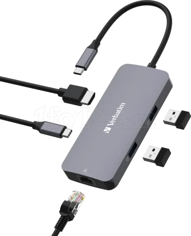 Photo de Station d'accueil portable USB-C 3.2 Verbatim Hub Pro Multiports 5 (Gris)
