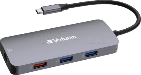 Photo de Station d'accueil portable USB-C 3.2 Verbatim Hub Pro Multiports 9 (Gris)