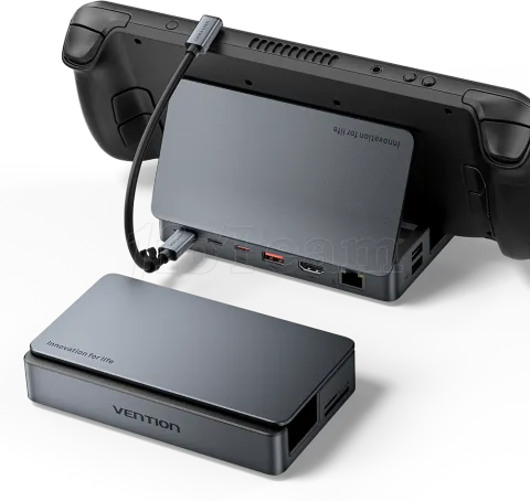 Photo de Station d'accueil portable USB-C Vention Gaming 9en1 (Gris)