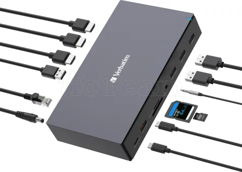 Photo de Station d'accueil portable USB-C Verbatim Pro CDS-17 (Noir)