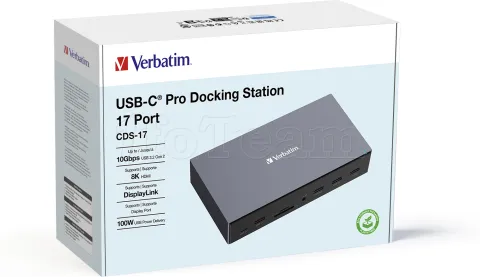 Photo de Station d'accueil portable USB-C Verbatim Pro CDS-17 (Noir)