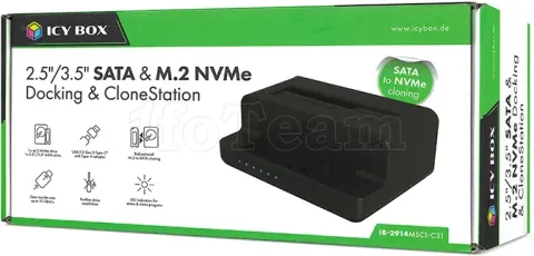 Photo de Station d'accueil USB 3.2 Icy Box pour 1x disque dur S-ATA & M.2 (Noir)