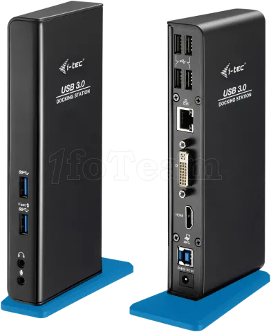 Photo de Station d'accueil USB-A 3.0 I-Tec Dual Docking Station avec alimentation (Noir)
