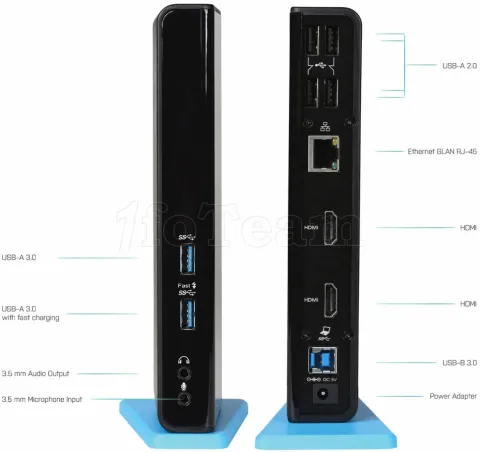 Photo de Station d'accueil USB-A/C 3.0 I-Tec (Noir/Bleu)