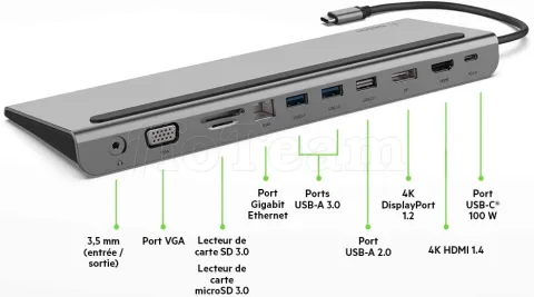 Photo de Station d'accueil USB-C 3.0 Belkin Connect Multiport 11-en-1 (Gris)