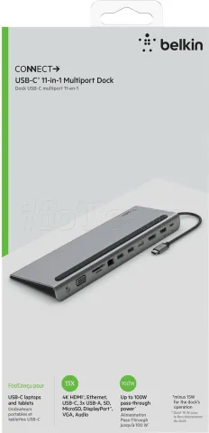 Photo de Station d'accueil USB-C 3.0 Belkin Connect Multiport 11-en-1 (Gris)