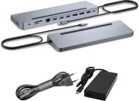 Photo de Station d'accueil USB-C 3.0 I-Tec Metal Ergonomic avec alimentation 100W (Gris)