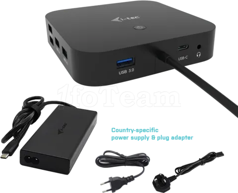 Photo de Station d'accueil USB-C I-Tec DP Docking Station avec alimentation 100W (Noir)