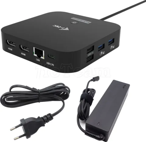 Photo de Station d'accueil USB-C I-Tec Dual Docking Station avec alimentation 100W (Noir)