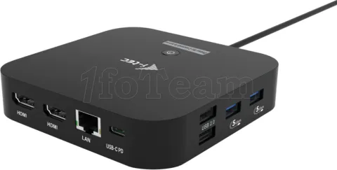 Photo de Station d'accueil USB-C I-Tec Dual Docking Station avec alimentation 100W(Noir)