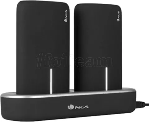 Photo de Station de charge avec 2xBatteries/Powerbanks USB NGS TwinPeaks - 5000mAh (Noir/Gris)