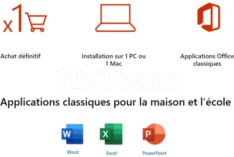 Photo de Suite Bureautique Microsoft Office Famille et Etudiant 2021 - 1 Licence (PKC - Carte d'activation)