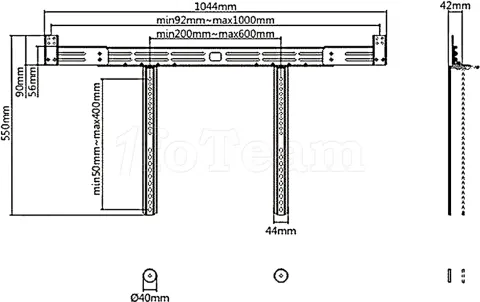 Photo de Support de barre de son Maclean MC-843 10kg max (Noir