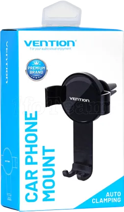 Photo de Support de téléphone à pince pour voiture Vention (Noir)