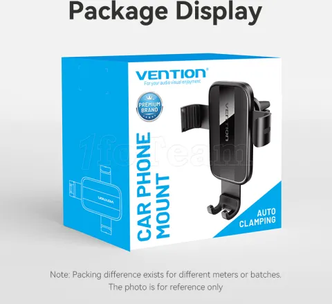Photo de Support de téléphone à pince pour voiture Vention sur grille d'aération