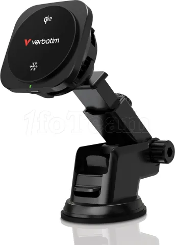 Photo de Support de téléphone à ventouse pour voiture Verbatim Charge 'n' Drive Qi2 avec chargeur induction