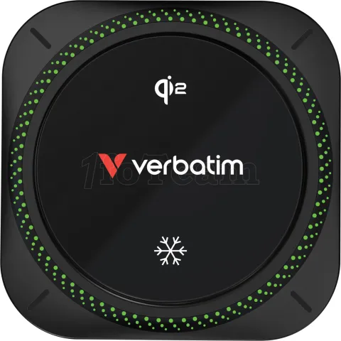 Photo de Support de téléphone à ventouse pour voiture Verbatim Charge 'n' Drive Qi2 RVB avec chargeur induction