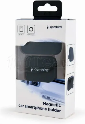 Photo de Support de téléphone magnétique sur grille d'aération Gembird pour voiture