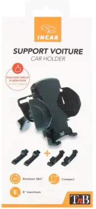 Photo de Support de téléphone sur grille d'aération T'nB (Noir)