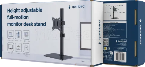 Photo de Support d'écran à poser Gembird  MS-D1ST-03 17" - 32" (9kg max) (Noir)