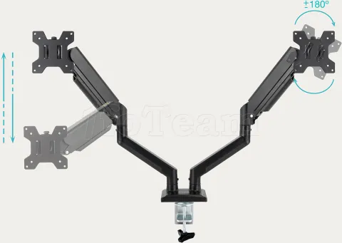 Photo de Support double-écran à fixer Tooq DB1434TNR-B 13"-34" (10kg max) (Noir)