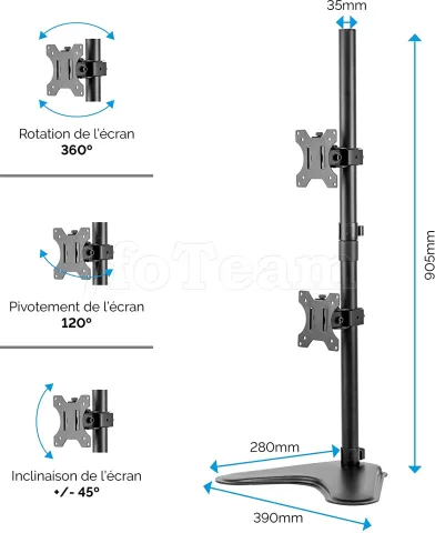 Photo de Support Double Ecran à poser Fellowes Professional jusqu'à 32" (16kg max) (Noir)