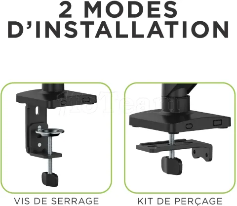 Photo de Support Ecran à fixer T'nB Ergo Meca 17"-32" (9kg max) (Noir)