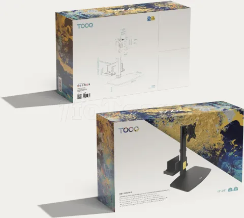 Photo de Support écran à fixer Tooq DB1128TN 17"-27" (6kg max) avec support mini-PC (Noir)