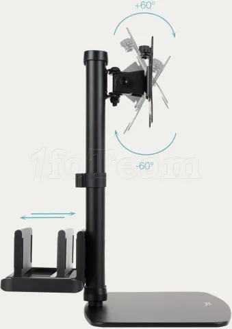 Photo de Support écran à fixer Tooq DB1128TN 17"-27" (6kg max) avec support mini-PC (Noir)