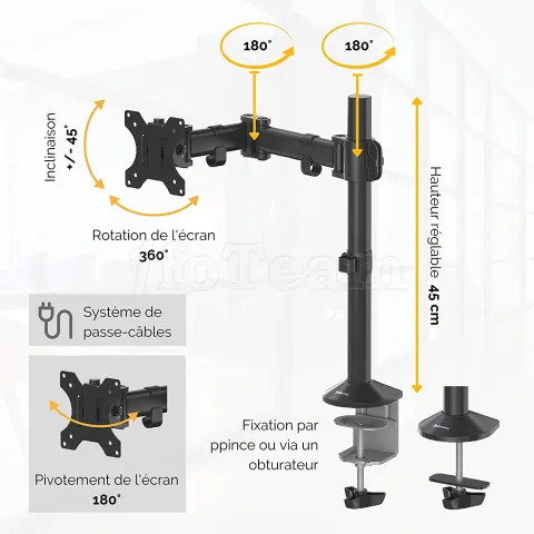 Photo de Support Ecran à poser Fellowes Reflex jusqu'à 27" (8 kg max) (Noir)