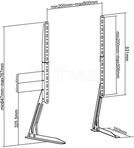 Photo de Support écran à poser Nedis TVSM1050 13"-70" (50Kg max)