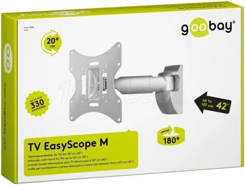 Photo de Support Ecran mural Goobay TV EasyScope M 17" à 42" (30 kg max) (Argent)