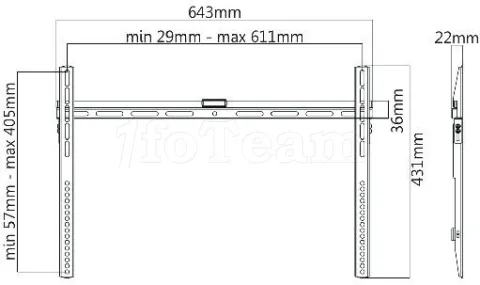 Photo de Support Ecran mural Slim MCL-Samar SPE-7000 37 à 70" (40kg max) (Noir)